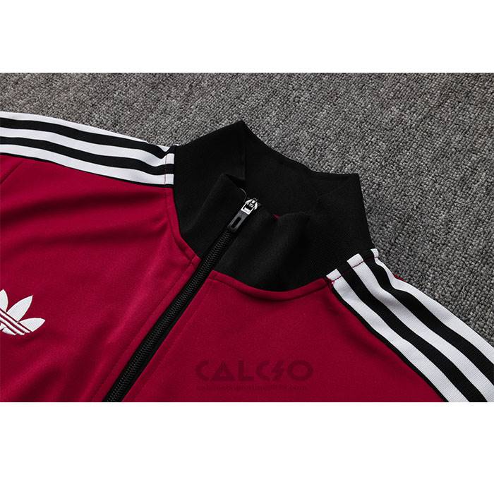 Tuta da Track di Giacca Manchester United Bambino 2024-2025 Rosso Scuro